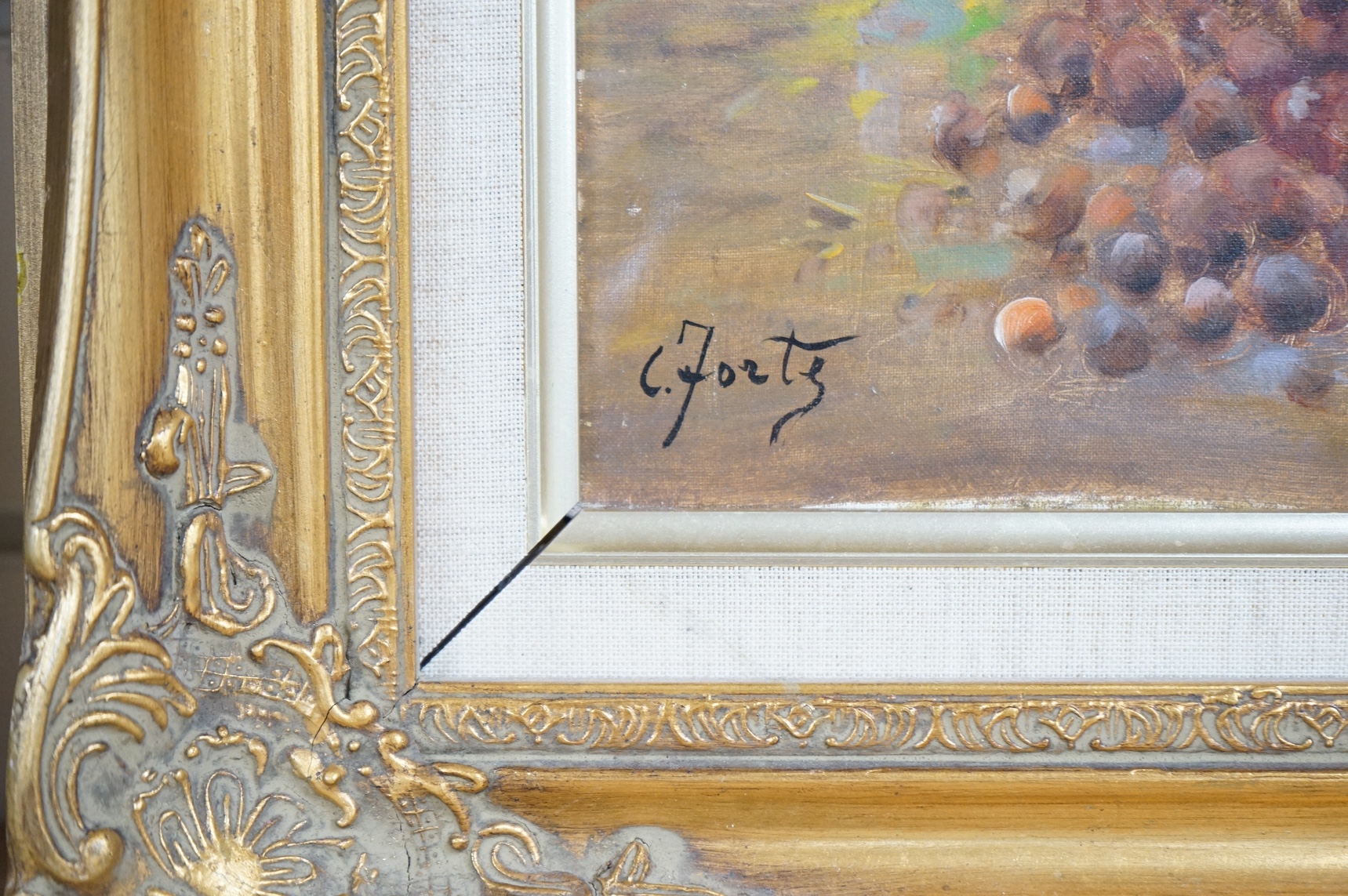 C. Forte, Italian oil on canvas, 'Naples in the morning', signed, 50 x 39cm, ornate gilt framed. Condition - good